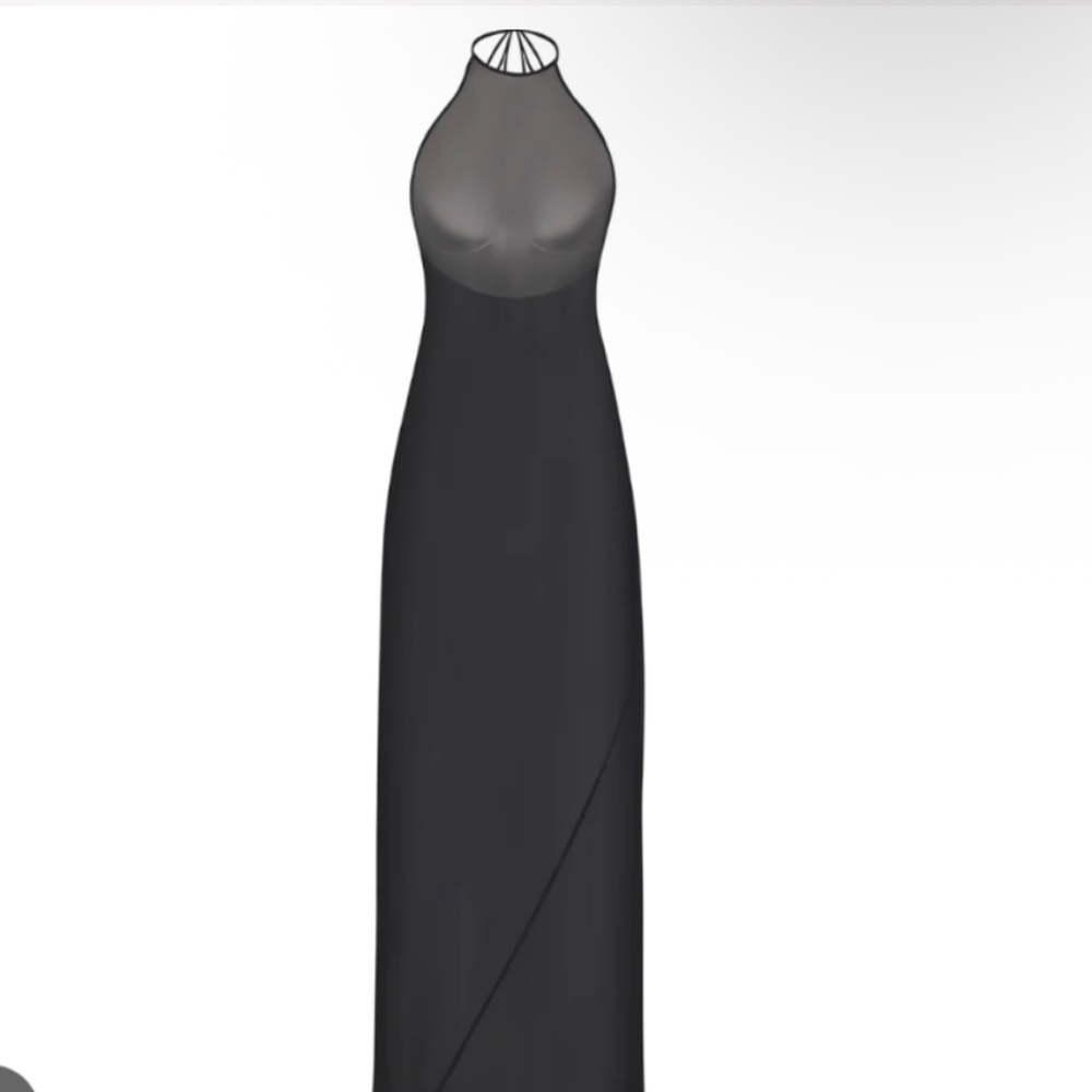 SKIMS Romance Chiffon Halter Silk Slip Dress Onyx XS NEW NWT - Picture 5 of 5